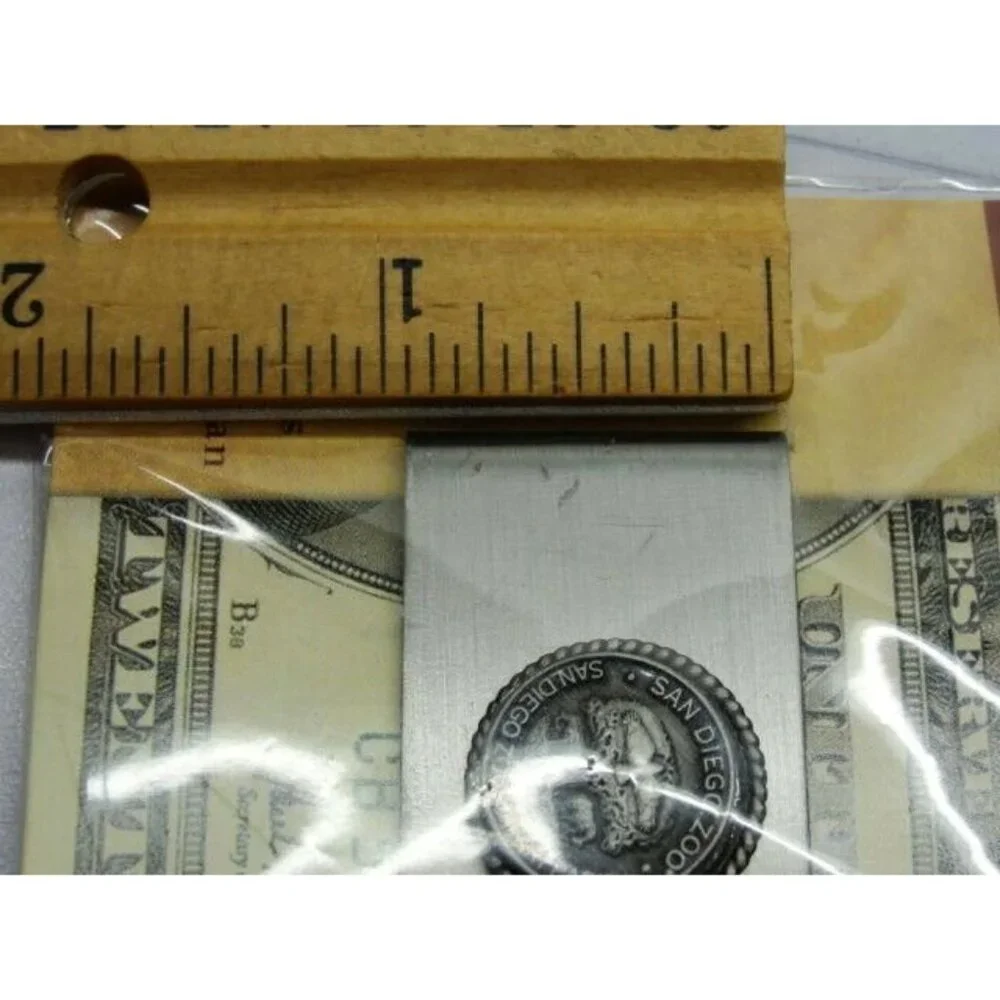 San Diego Zoo Safari Park Money Clip Stainless Steel Silver Tone NIP